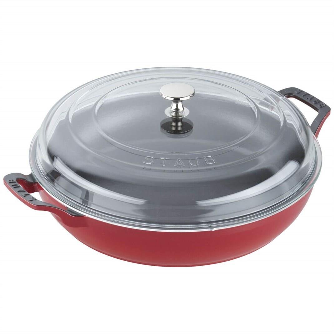Staub B Cam Kapaklı Döküm Pilav Tenceresi 30 cm KirazStaub