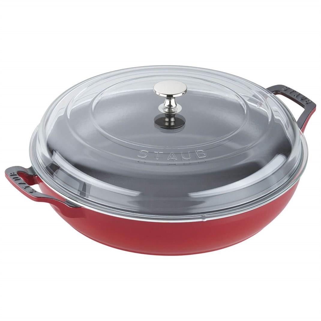 Staub B Cam Kapaklı Döküm Pilav Tenceresi 30 cm KirazStaub
