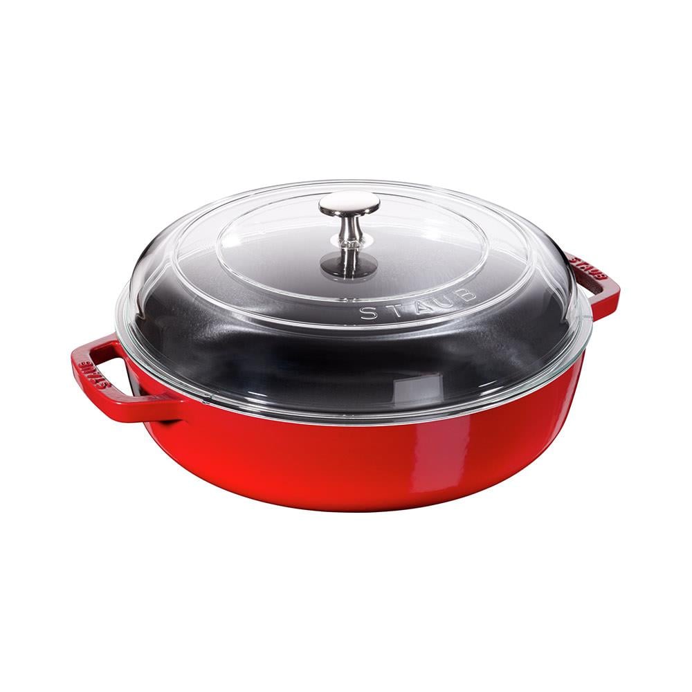 Staub B Cam Kapaklı Döküm Tencere 24 cm KirazStaub