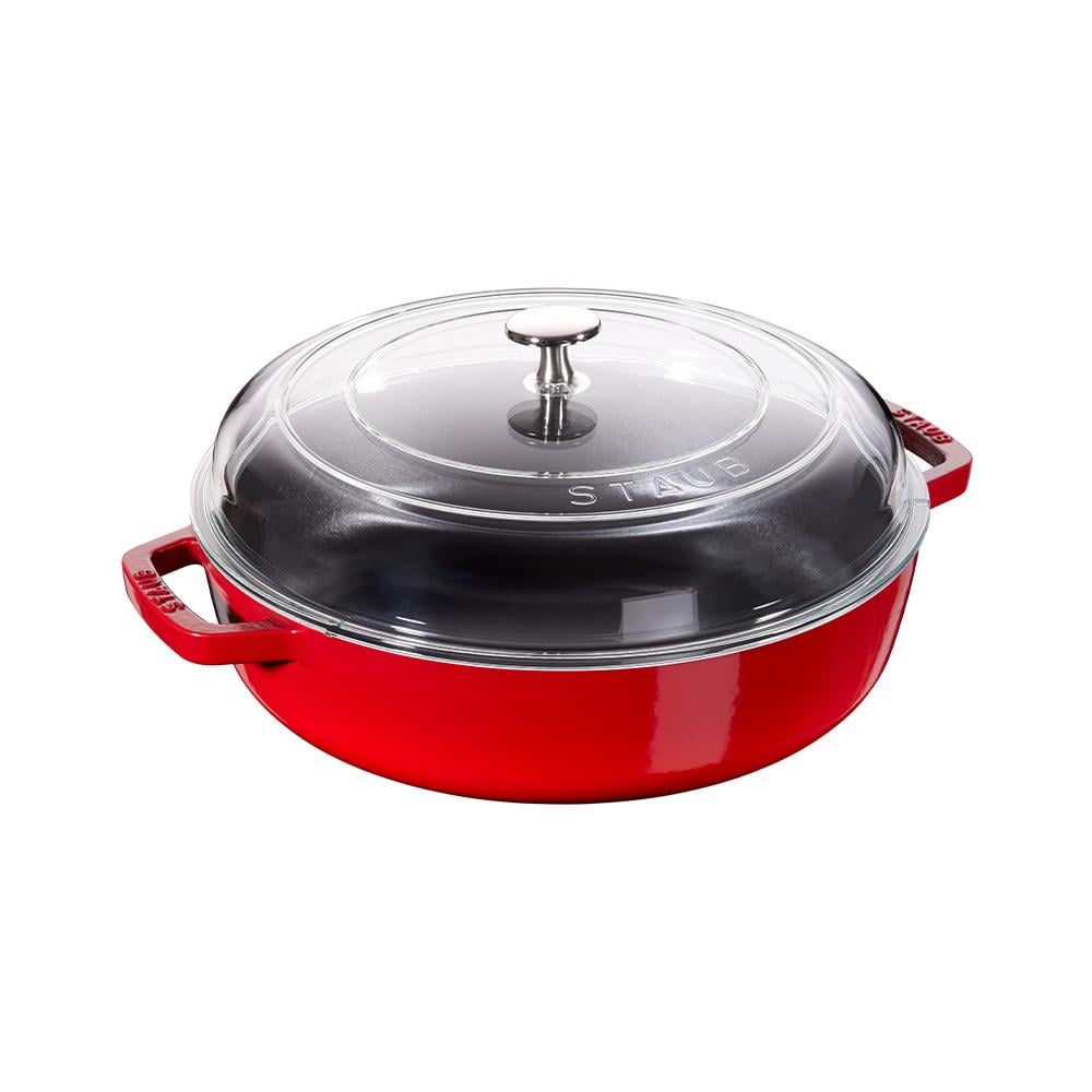 Staub B Cam Kapaklı Döküm Tencere 28 cm KirazStaub