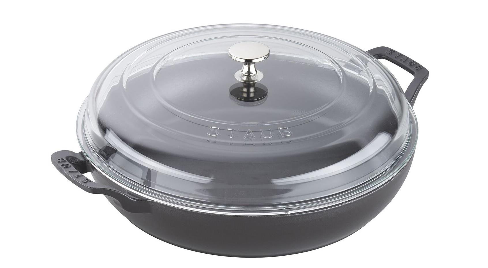 Staub B Cam Kapaklı Döküm Tencere Yuvarlak 24 cm KirazStaub