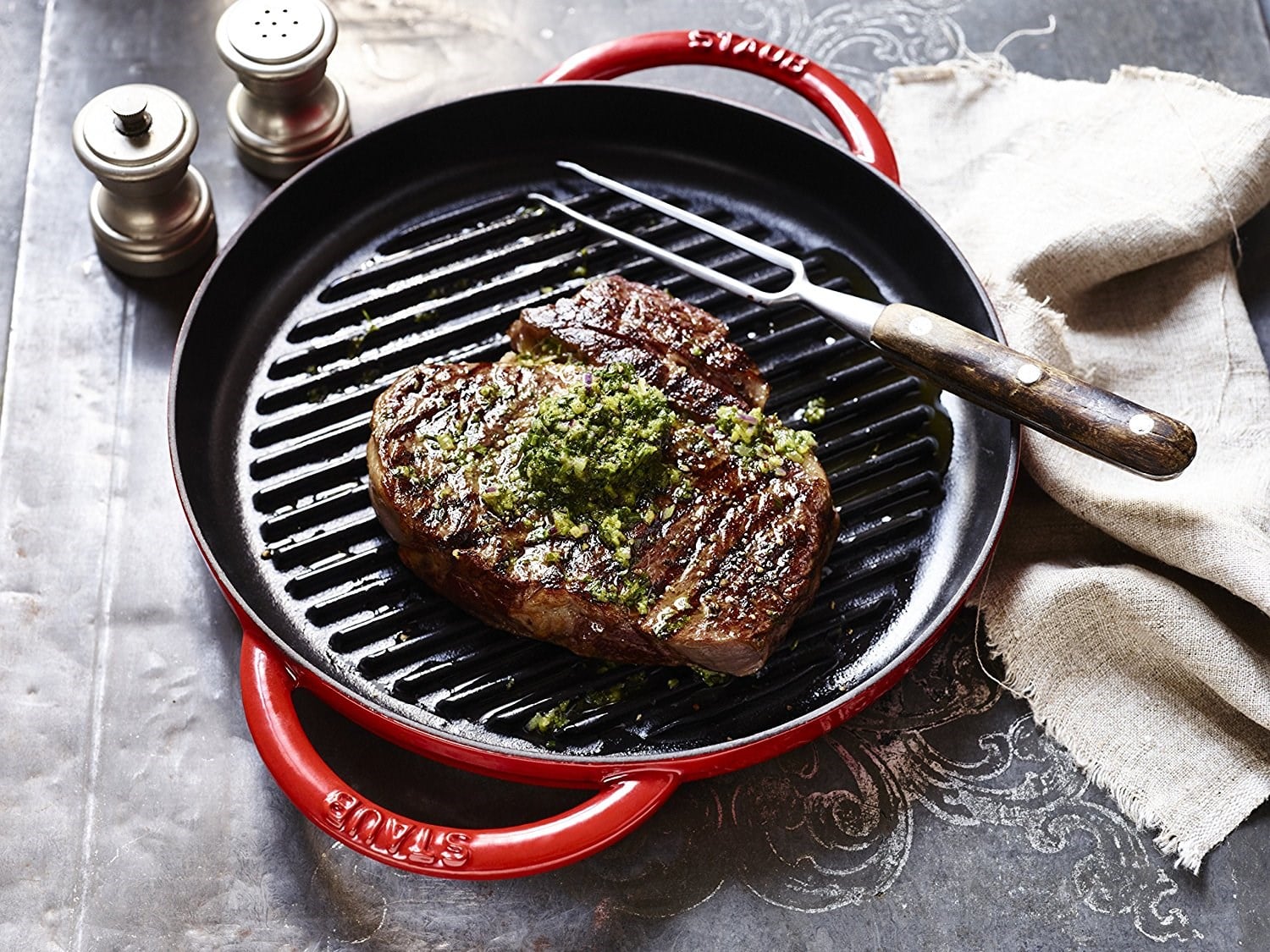 Staub B Döküm Izgara Tava 30 cm KirazStaub
