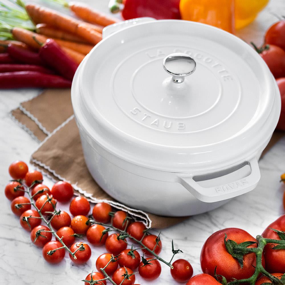 Staub B La Cocotte Döküm Tencere Yuvarlak 24 cm BeyazStaub
