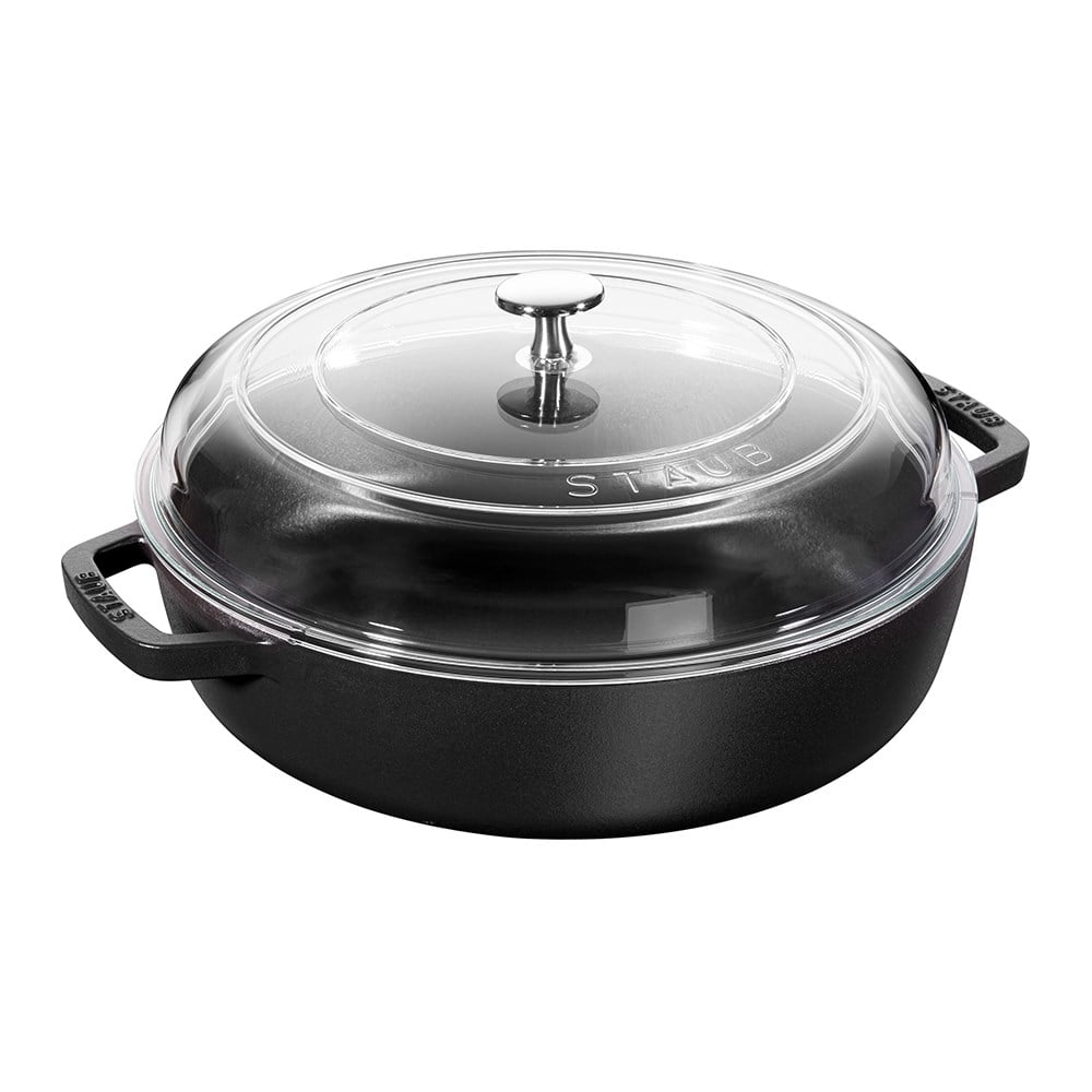 Staub Cam Kapaklı Döküm Tencere 24 cm SiyahStaub