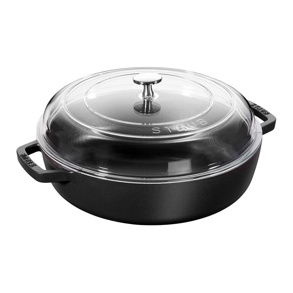 Staub Cam Kapaklı Döküm Tencere 24 cm SiyahStaub