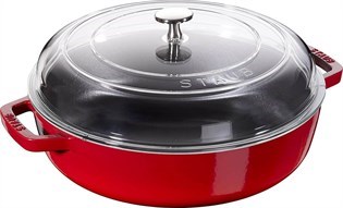 Staub Cam Kapaklı Döküm Tencere 26 cm KirazStaub