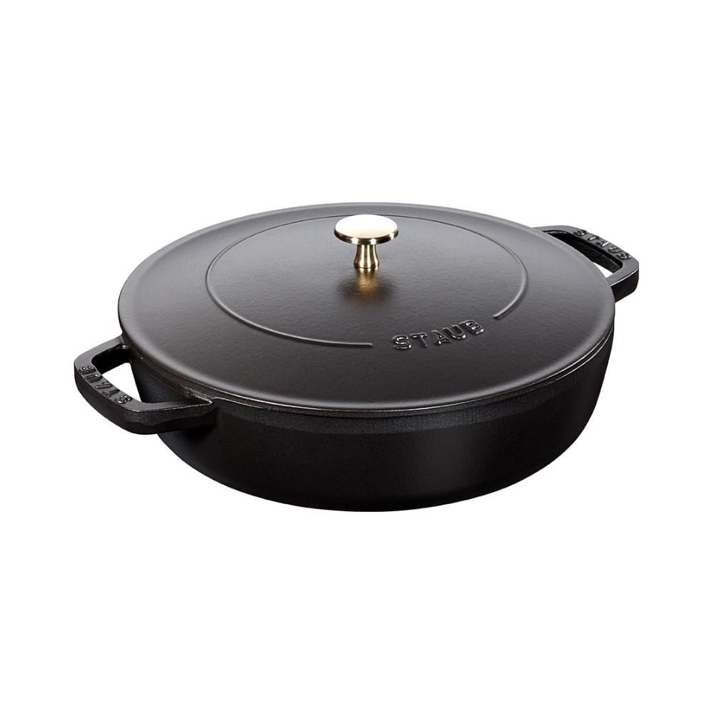 Staub Chistera Yağmur Efektli Döküm Tencere 28 cm SiyahStaub
