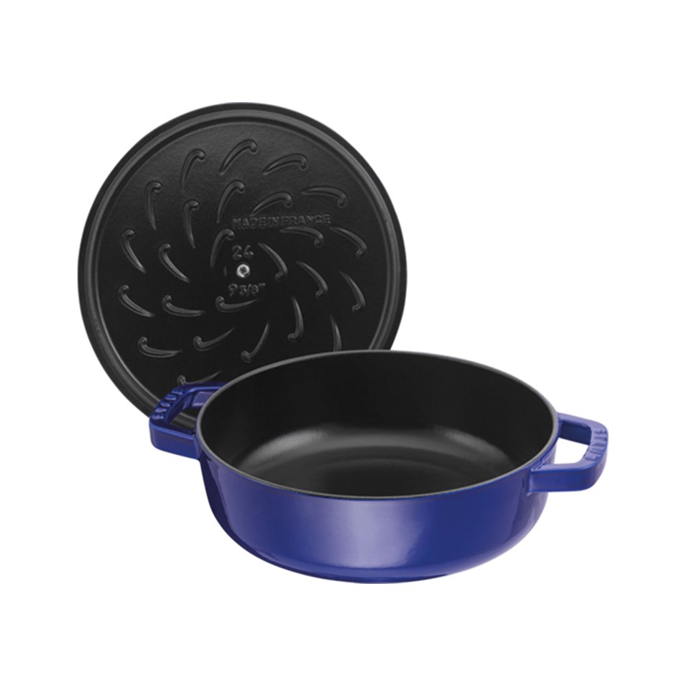 Staub Chistera Yağmur Efektli Döküm Tencere 28 cm Koyu MaviStaub