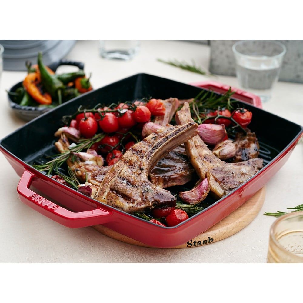 Staub Döküm Izgara Çift Kulplu 28 cm KirazStaub