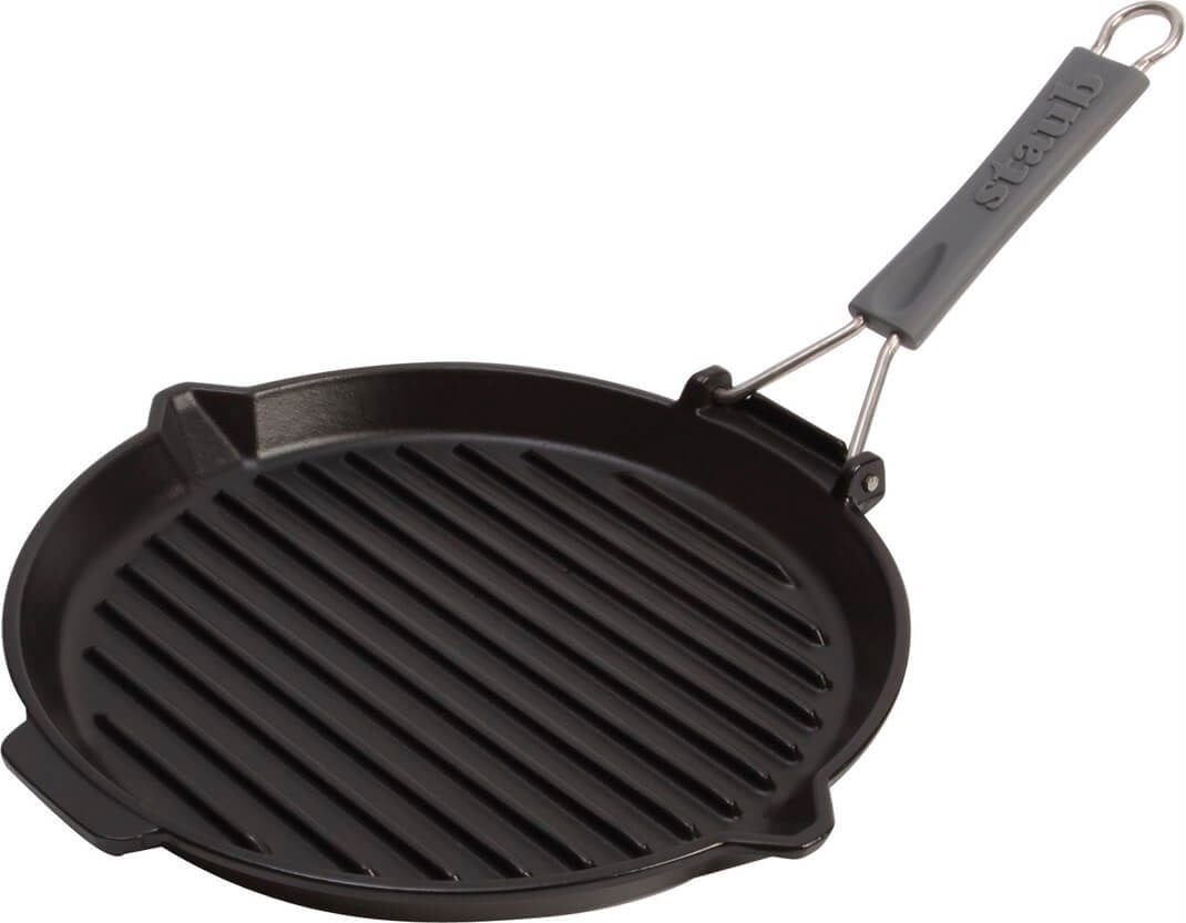 Staub Döküm Izgara Tava Katlanır Saplı 27 cm SiyahStaub