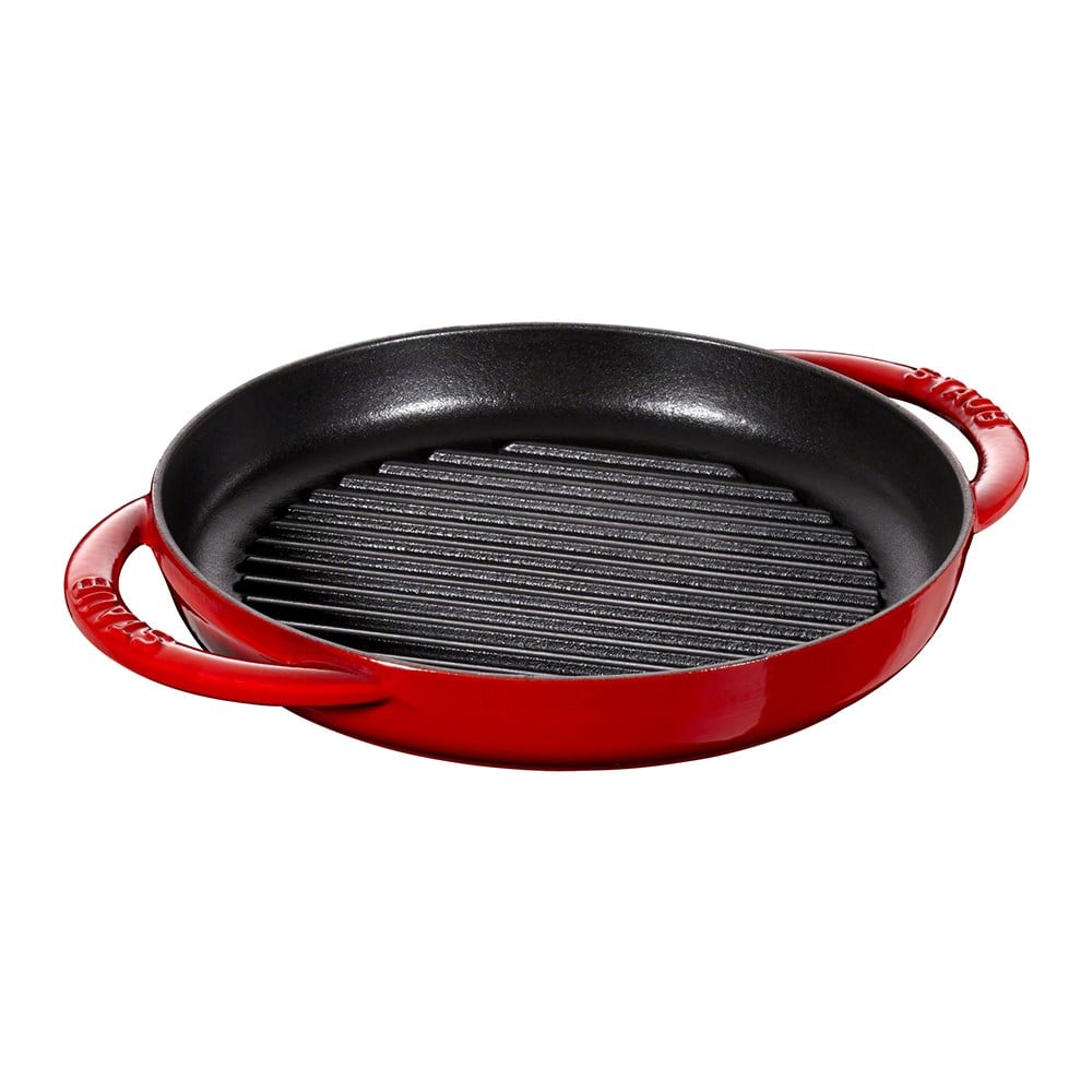 Staub Döküm Izgara Yuvarlak Çift Kulplu 22 cm KirazStaub
