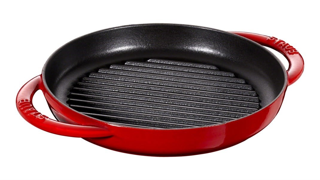 Staub Döküm Izgara Yuvarlak Çift Kulplu 22 cm KirazStaub