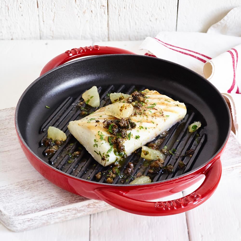 Staub Döküm Izgara Yuvarlak Çift Kulplu 30 cm KirazStaub