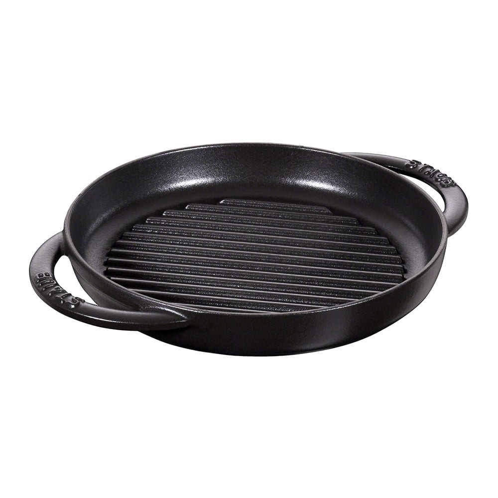 Staub Döküm Izgara Yuvarlak Çift Kulplu 22 cm SiyahStaub