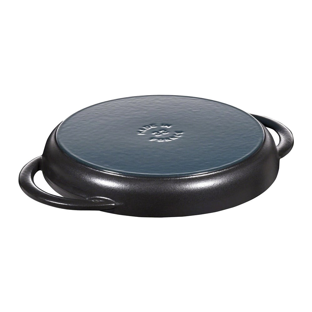 Staub Döküm Izgara Yuvarlak Çift Kulplu 22 cm SiyahStaub