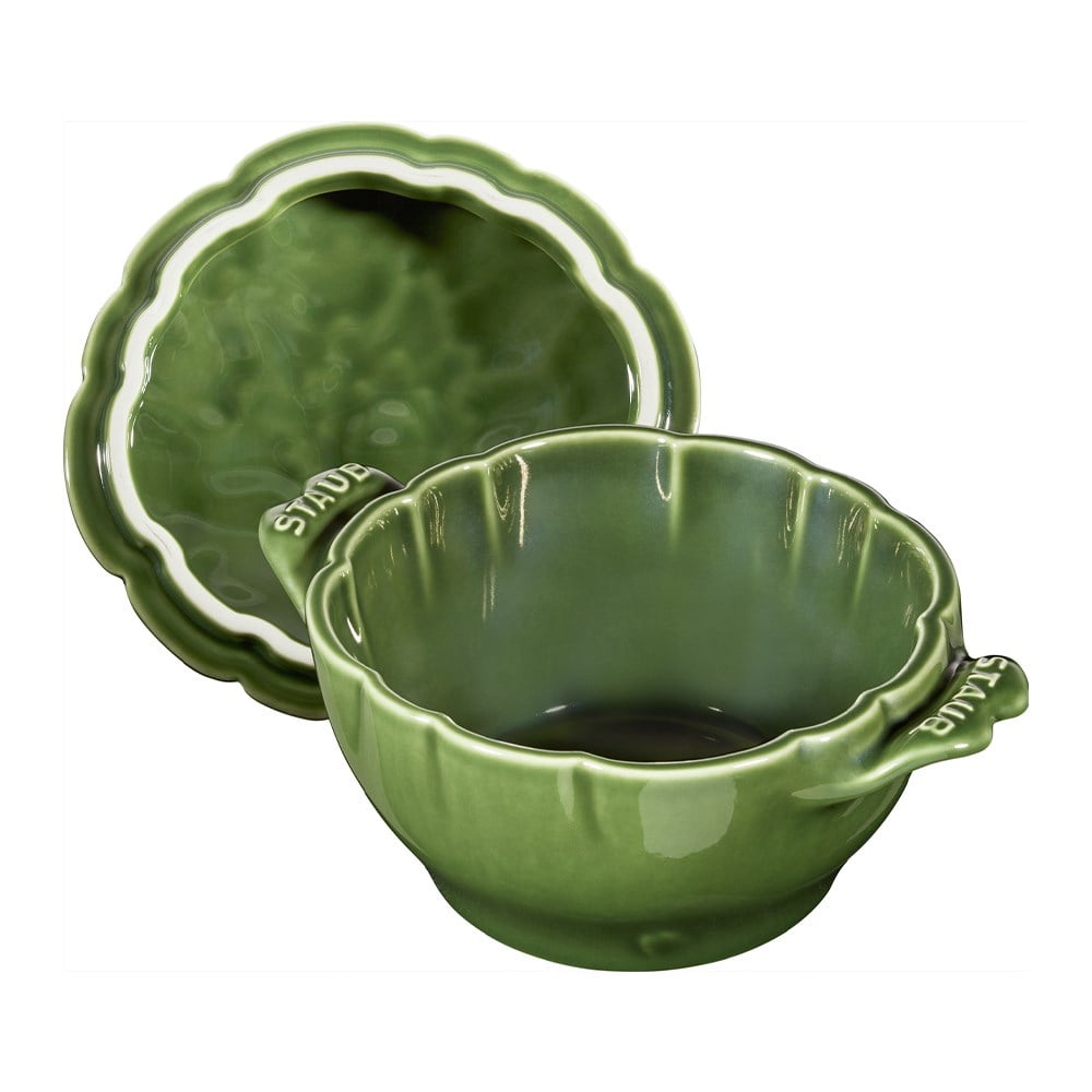 Staub Enginar Desen Seramik Döküm Kase 13 cm YeşilStaub