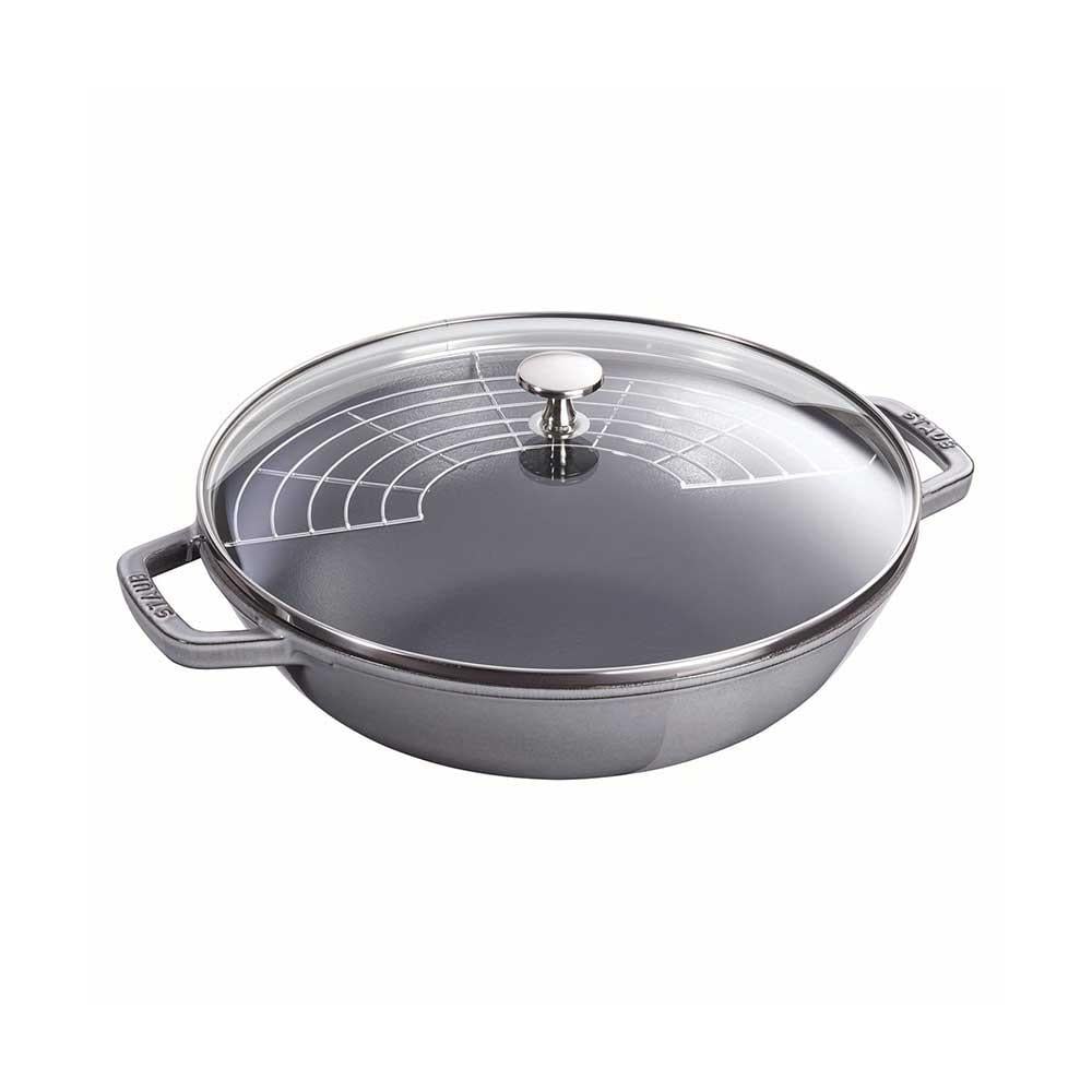 Staub Mini Wok Döküm Tencere 30 cm GriStaub