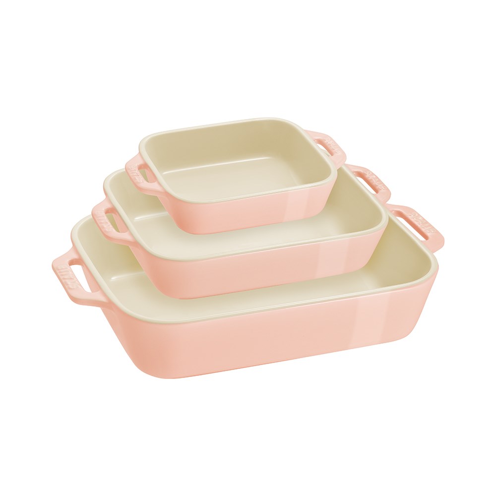 Staub Seramik Fırın Kabı Seti 3'lü PembeStaub