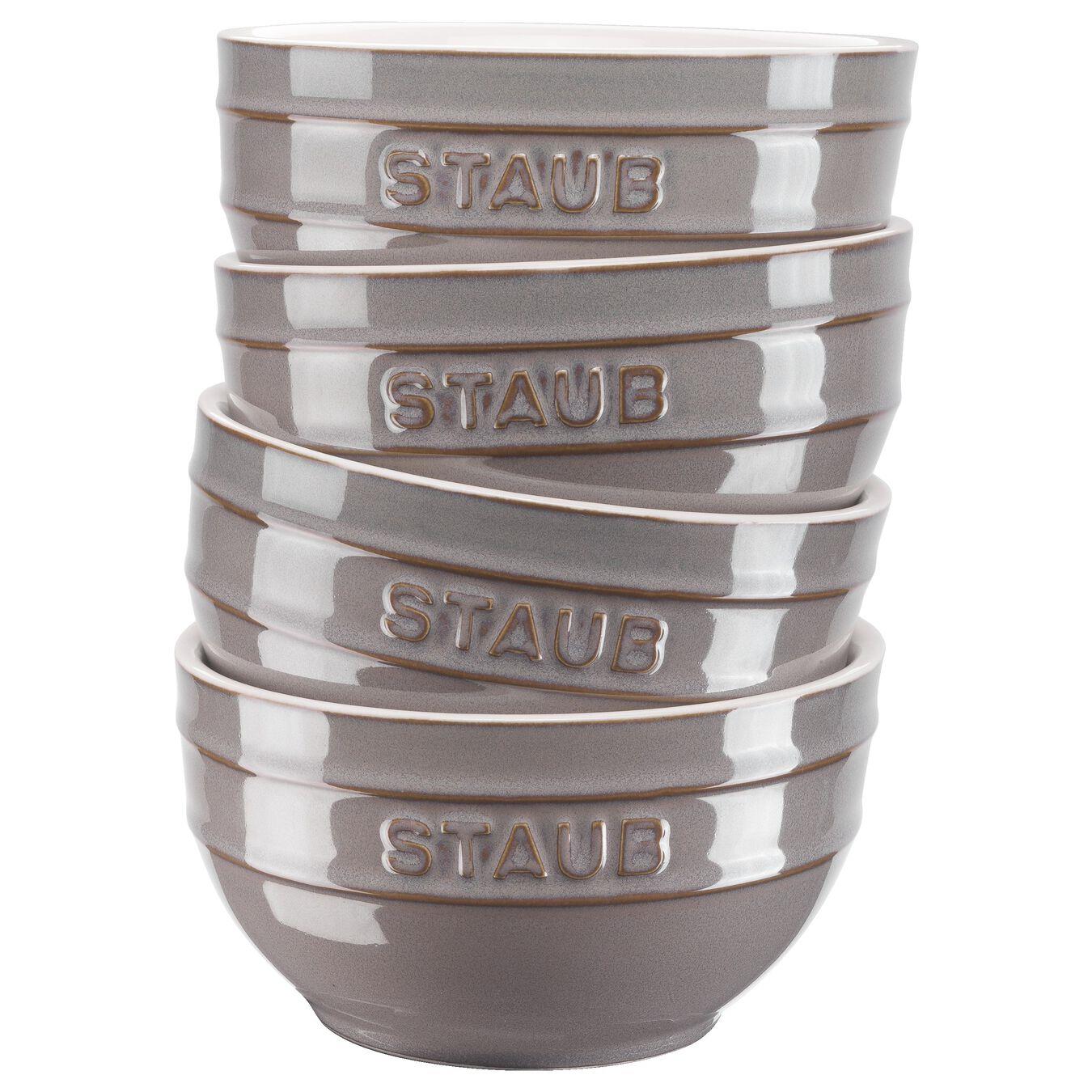Staub Seramik Kase 4'lü Set 14 cm Antik GriStaub