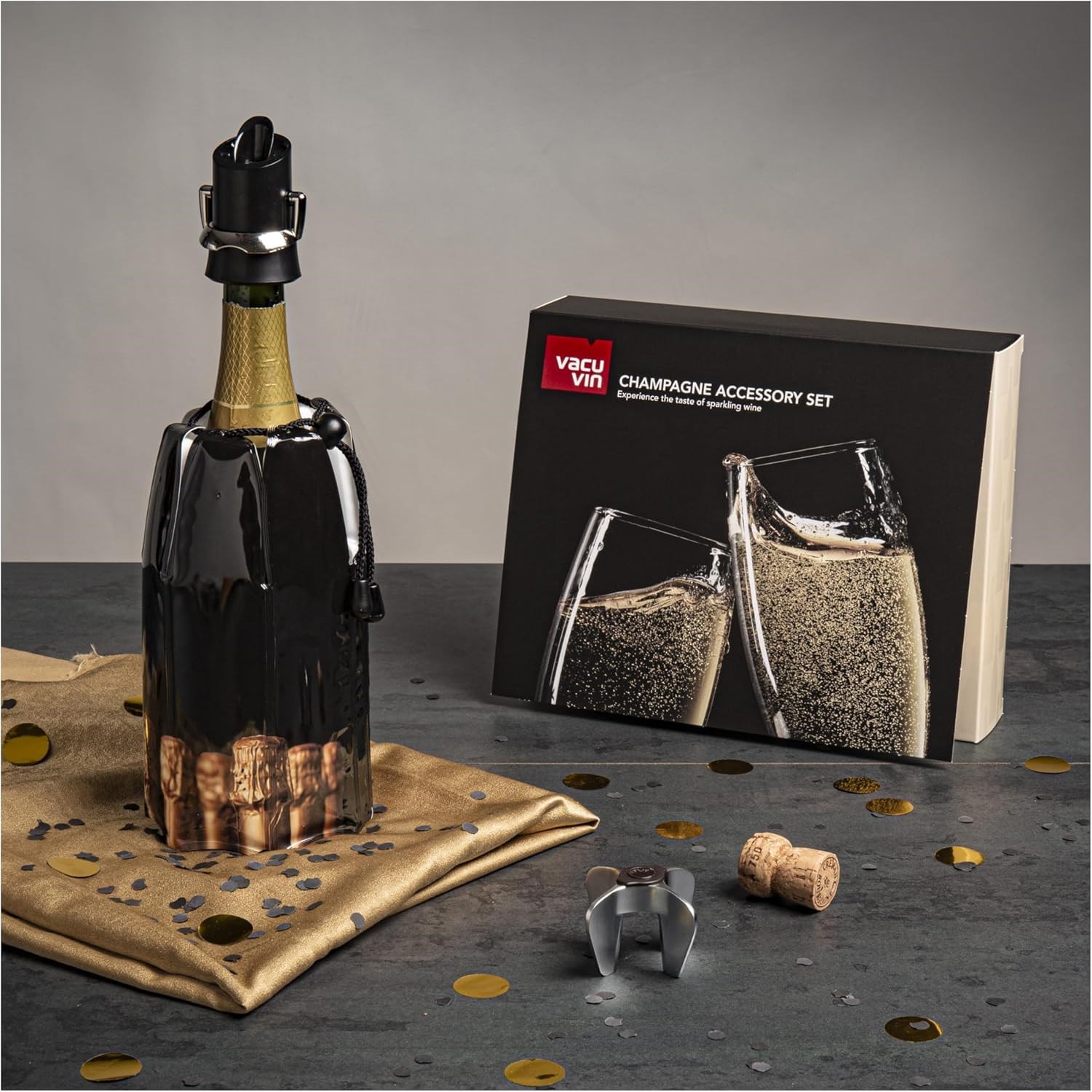 Vacu Vin Şampanya Soğutucu Seti 3 ParçaVacu Vin