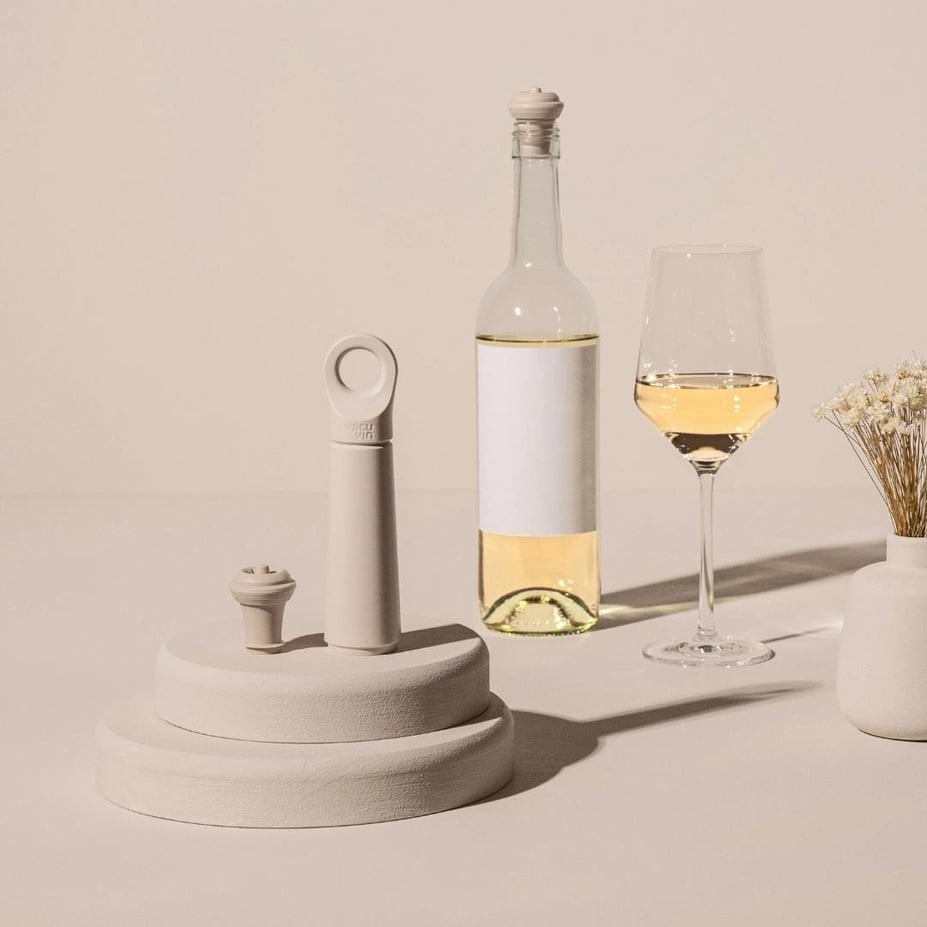 Vacu Vin Şarap Vakum Seti 1 Pompa 1 Şarap Tıpası BejVacu Vin