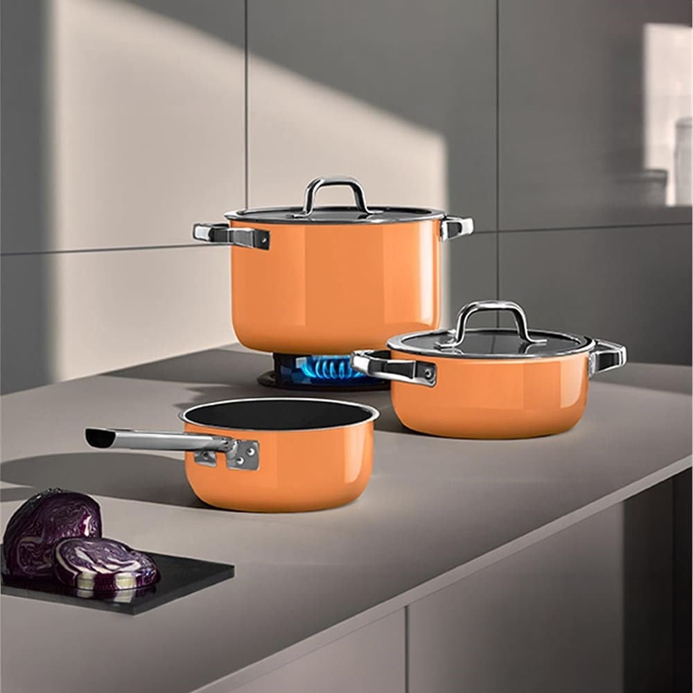 WMF Fusiontec Tencere Seti 4 Parça Papaya TuruncuWMF