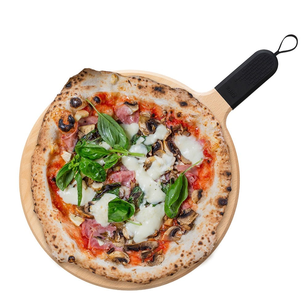 ZiiPa Sora Ahşap Pizza Sunum Tahtası KarbonZiiPa