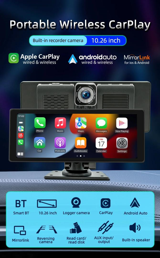Car play iki kameralı ve dvr / ICCA123