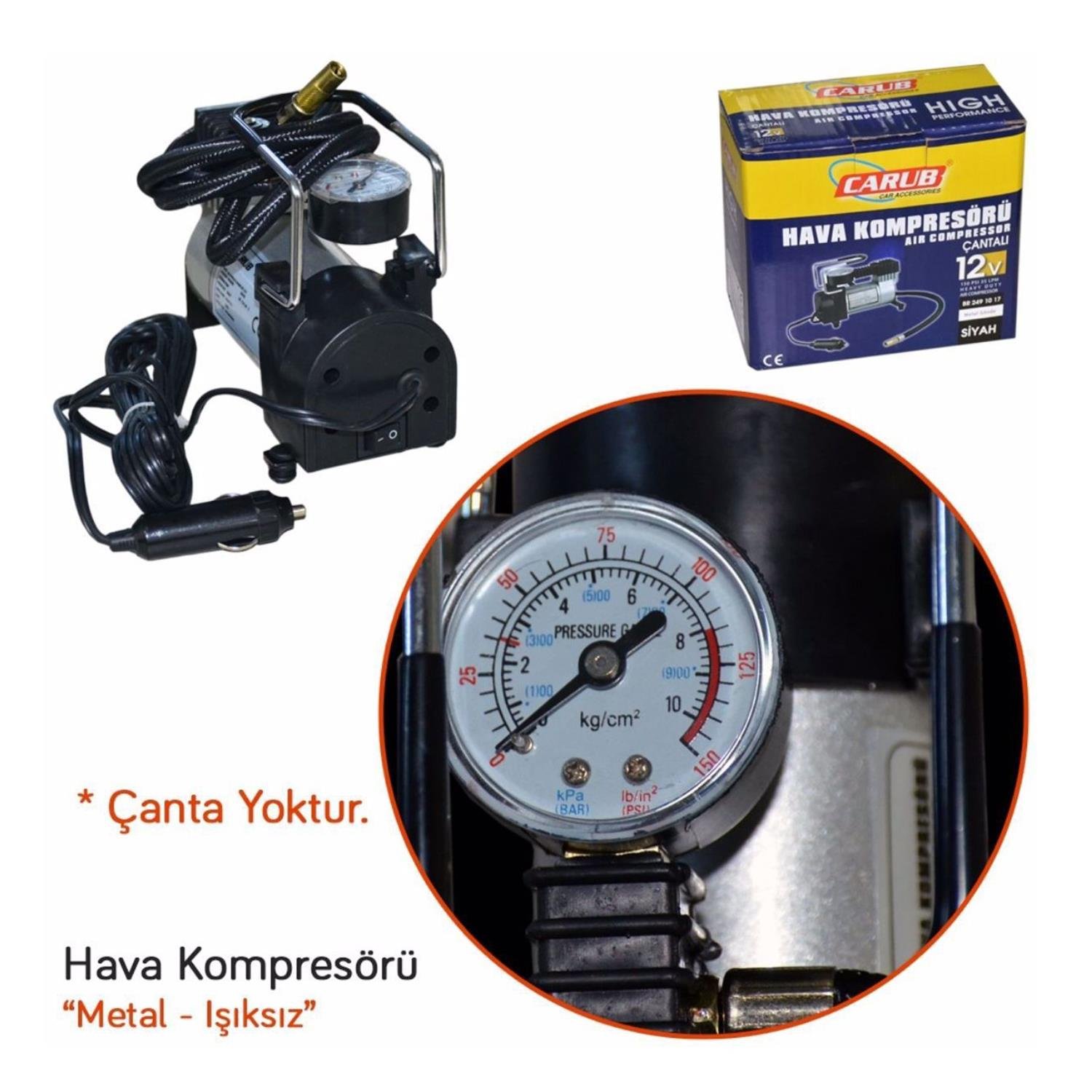 Carub Hava Kompresörü 12V Metal Gövdeli