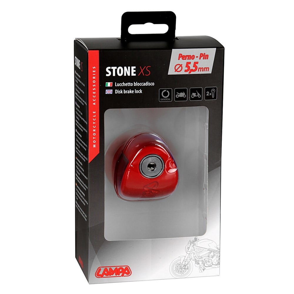 Lampa Stone XS Kırmızı 5,5mm Disk Kilidi 2 Anahtarlı 91562