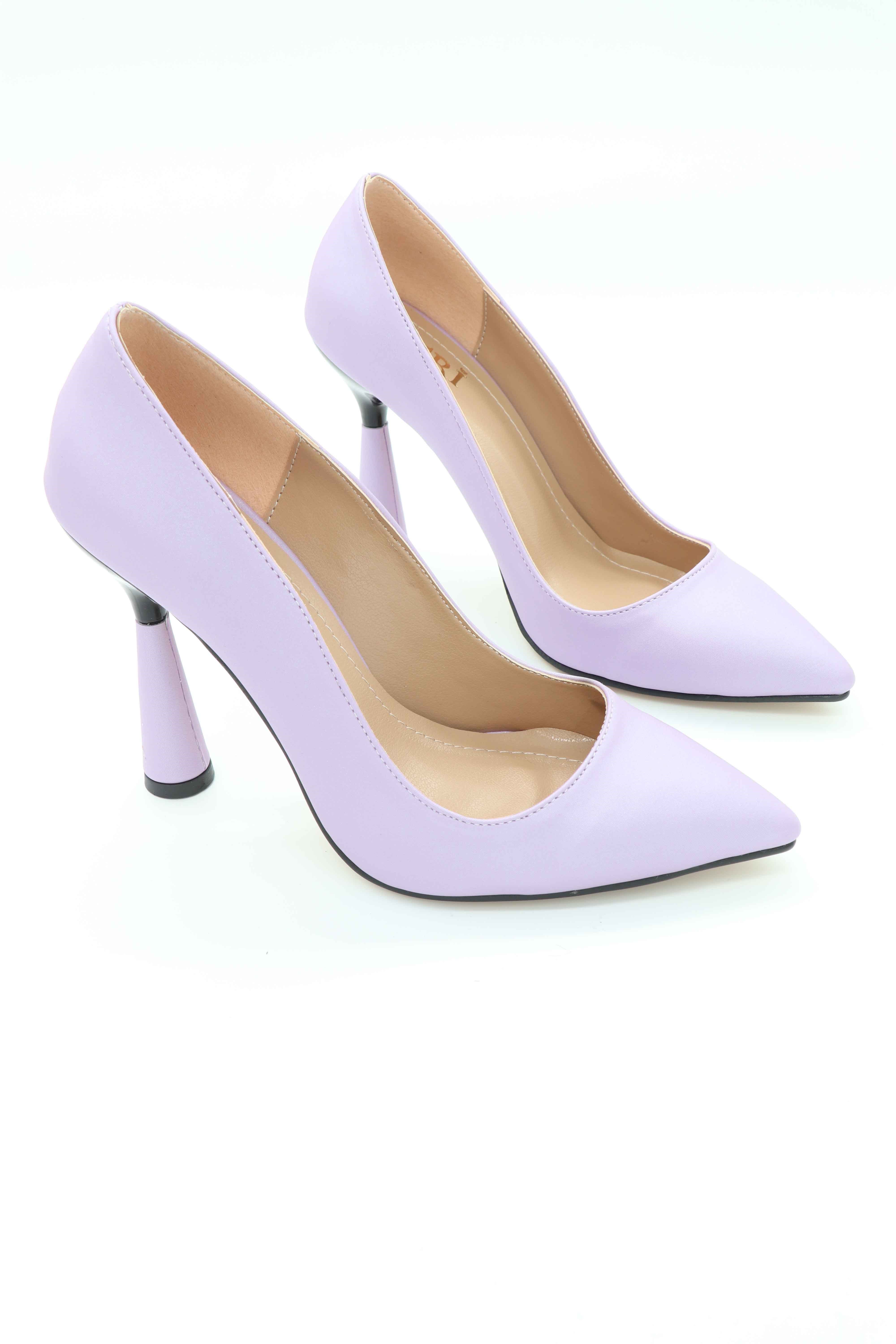 Deri Kabusu Saten Kadın Stiletto Ayakkabı Mj-101