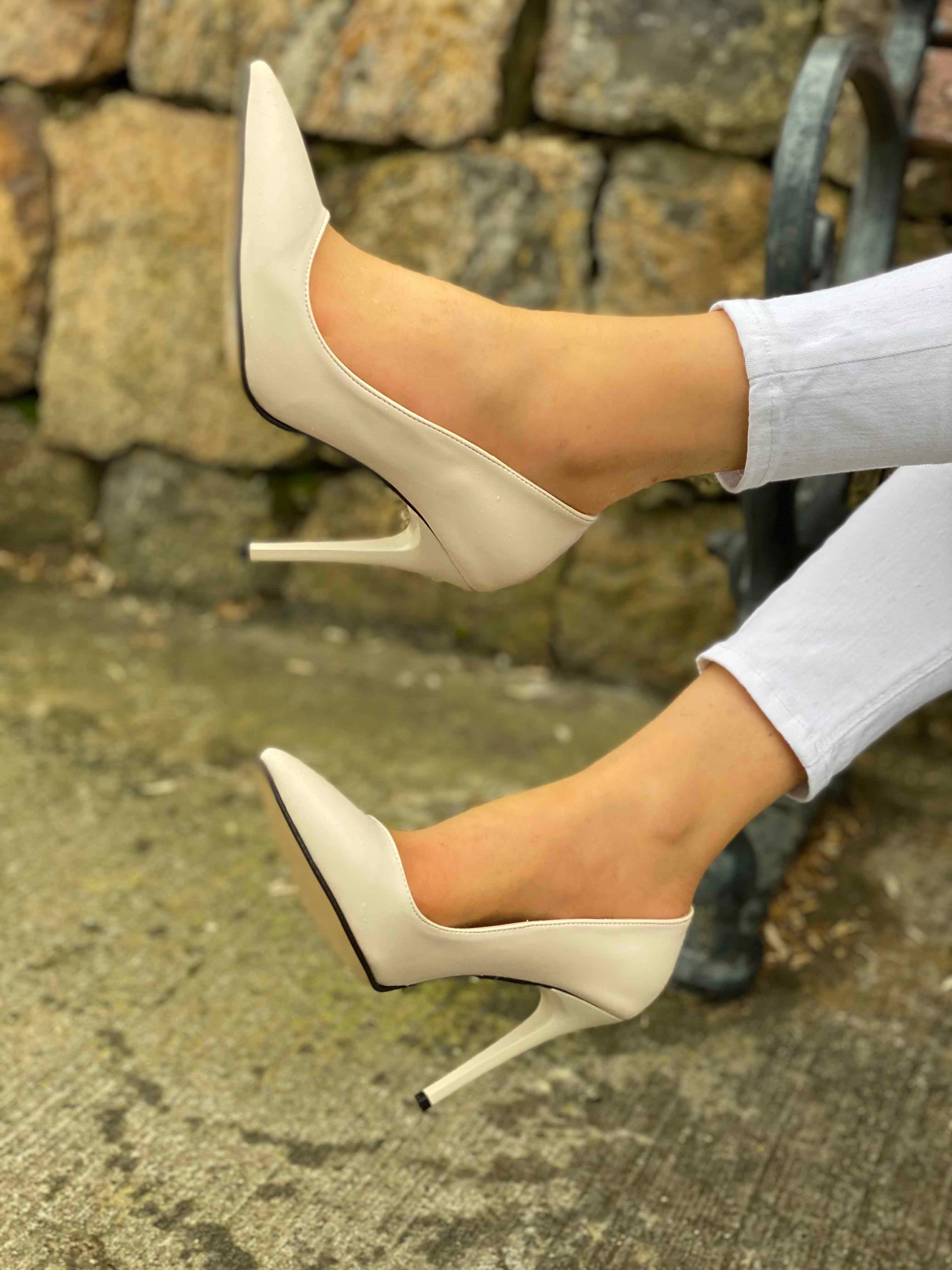Deri Kabusu Stiletto Cilt Kadın Ayakkabı Mj-101