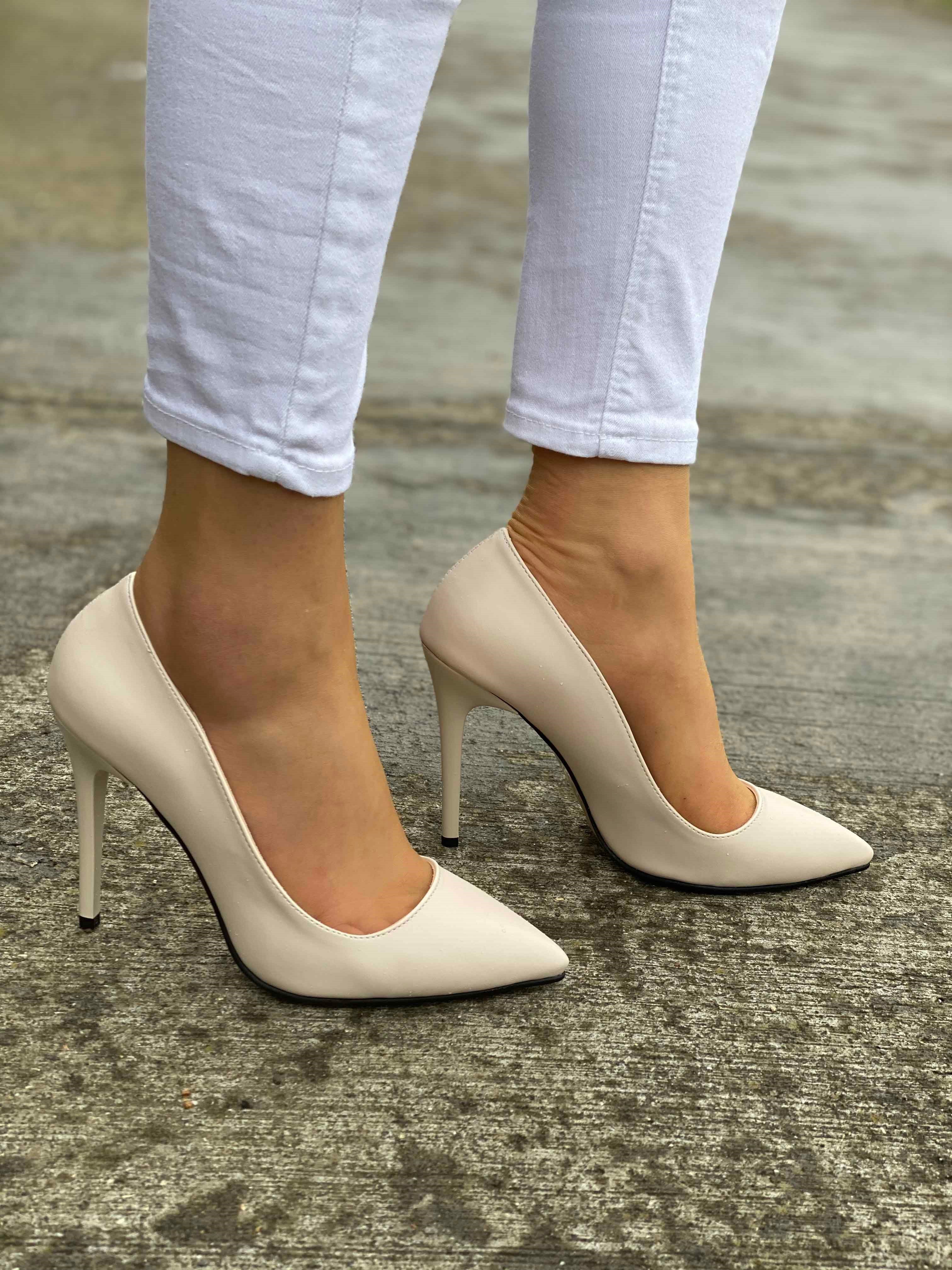 Deri Kabusu Stiletto Cilt Kadın Ayakkabı Mj-101