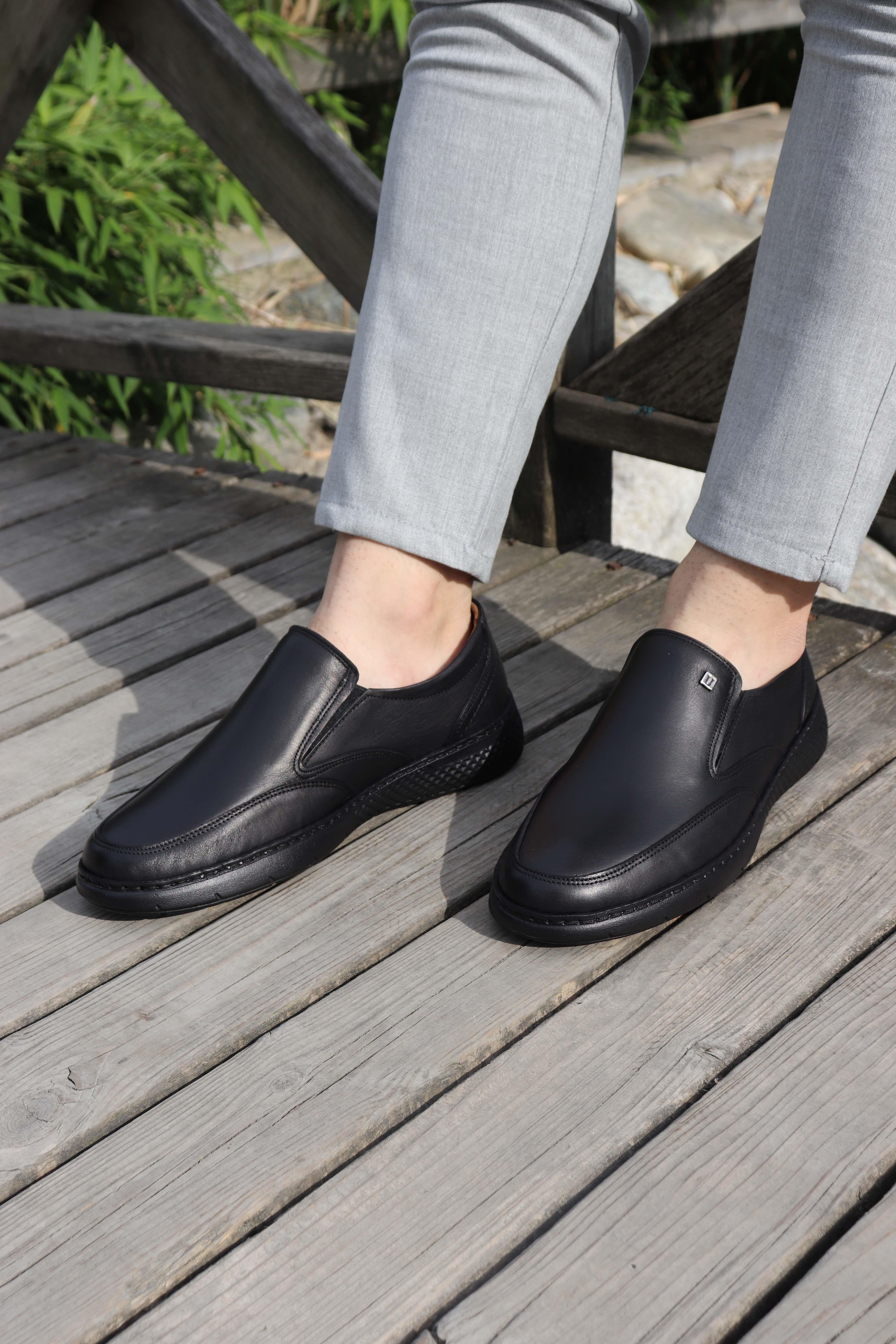 Hakiki Deri Erkek Comfort Klasik Ayakkabı 362 - SIYAH