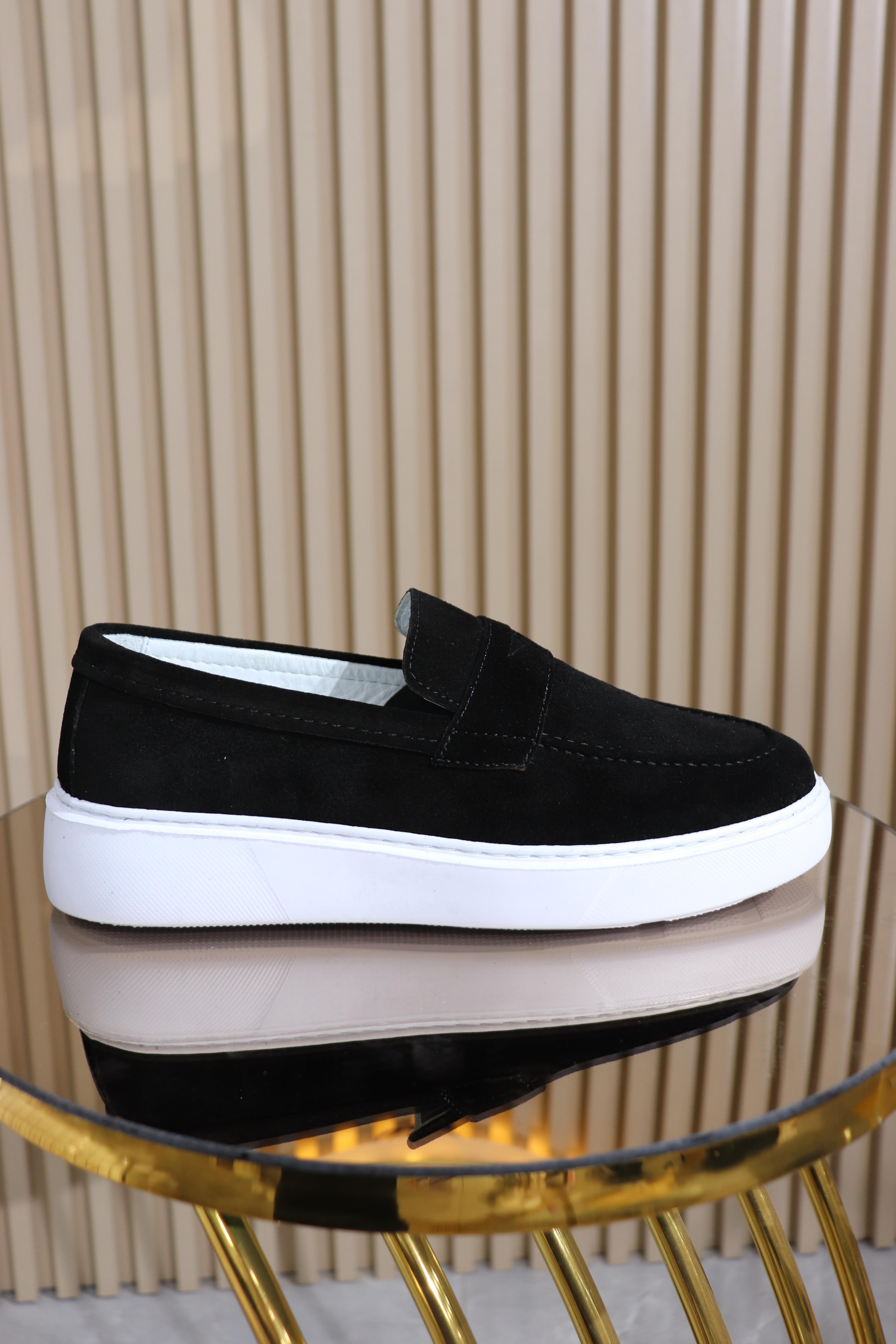 HAKİKİ DERİ KEMERLİ ERKEK MAKOSEN AYAKKABI M-001