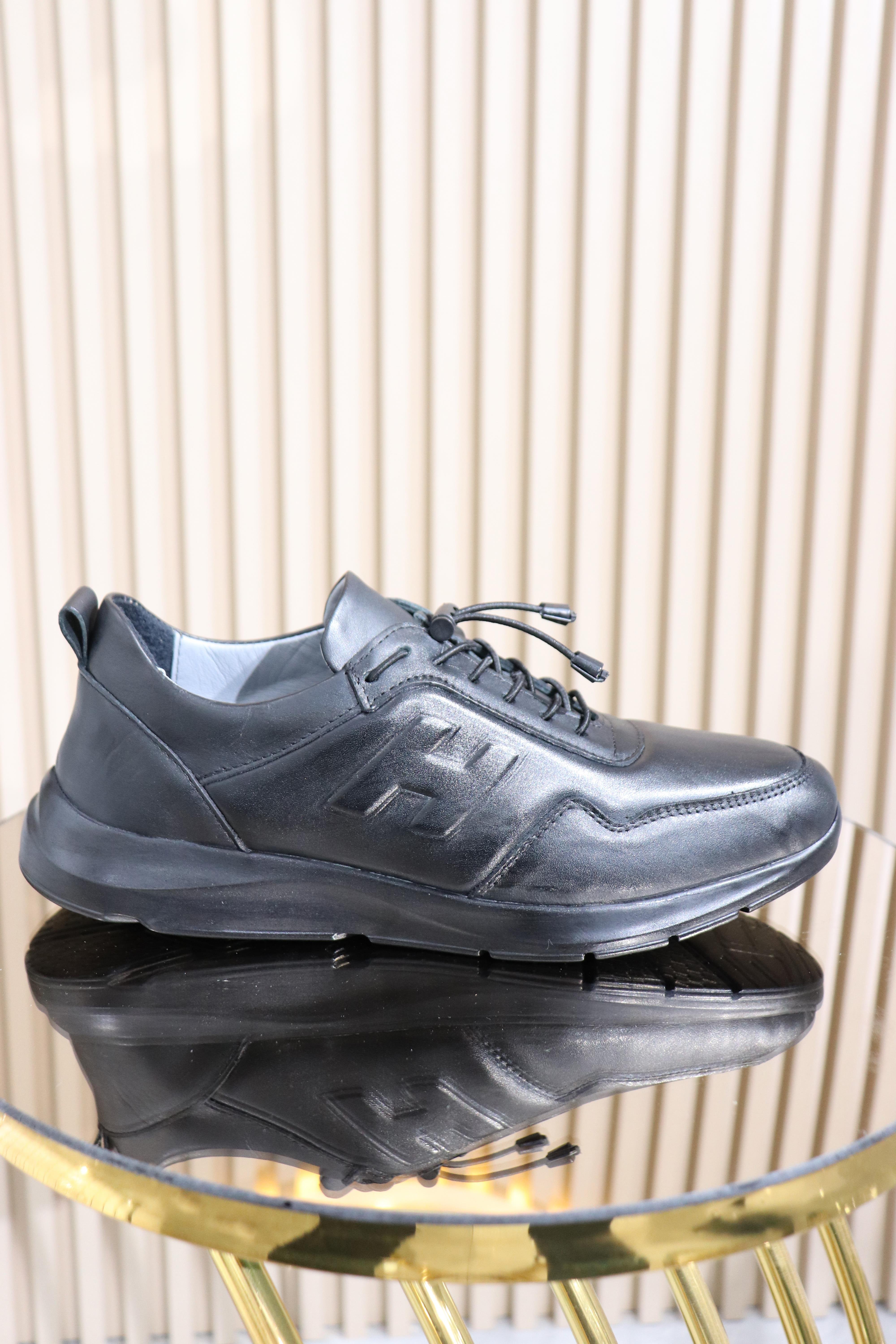 HAKİKİ DERİ LASTİKLİ ERKEK SPOR AYAKKABI S-002