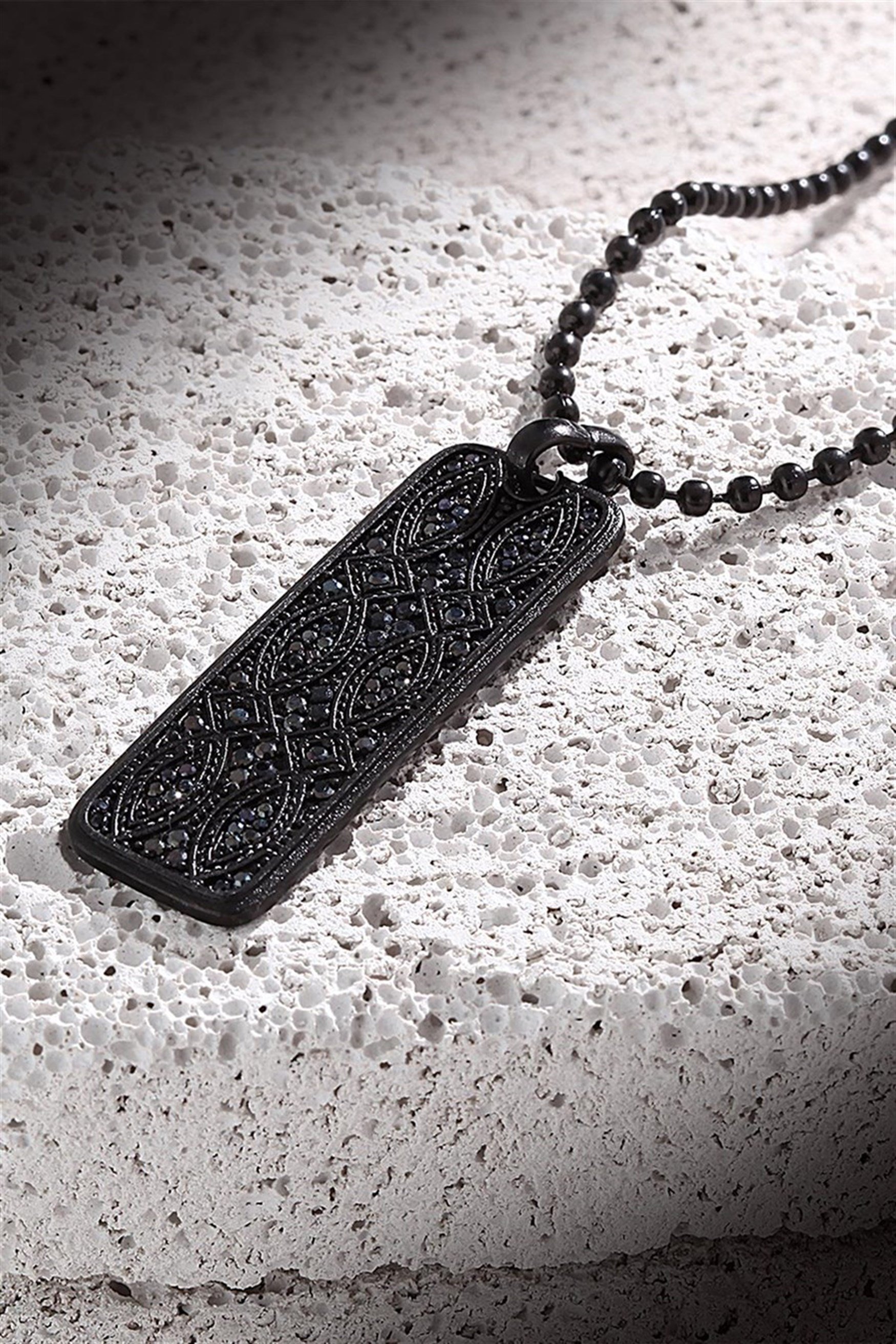 FRNCH Erkek Desenli Zirkon Taşlı Handmade Kolye FRJ30400-500-B2