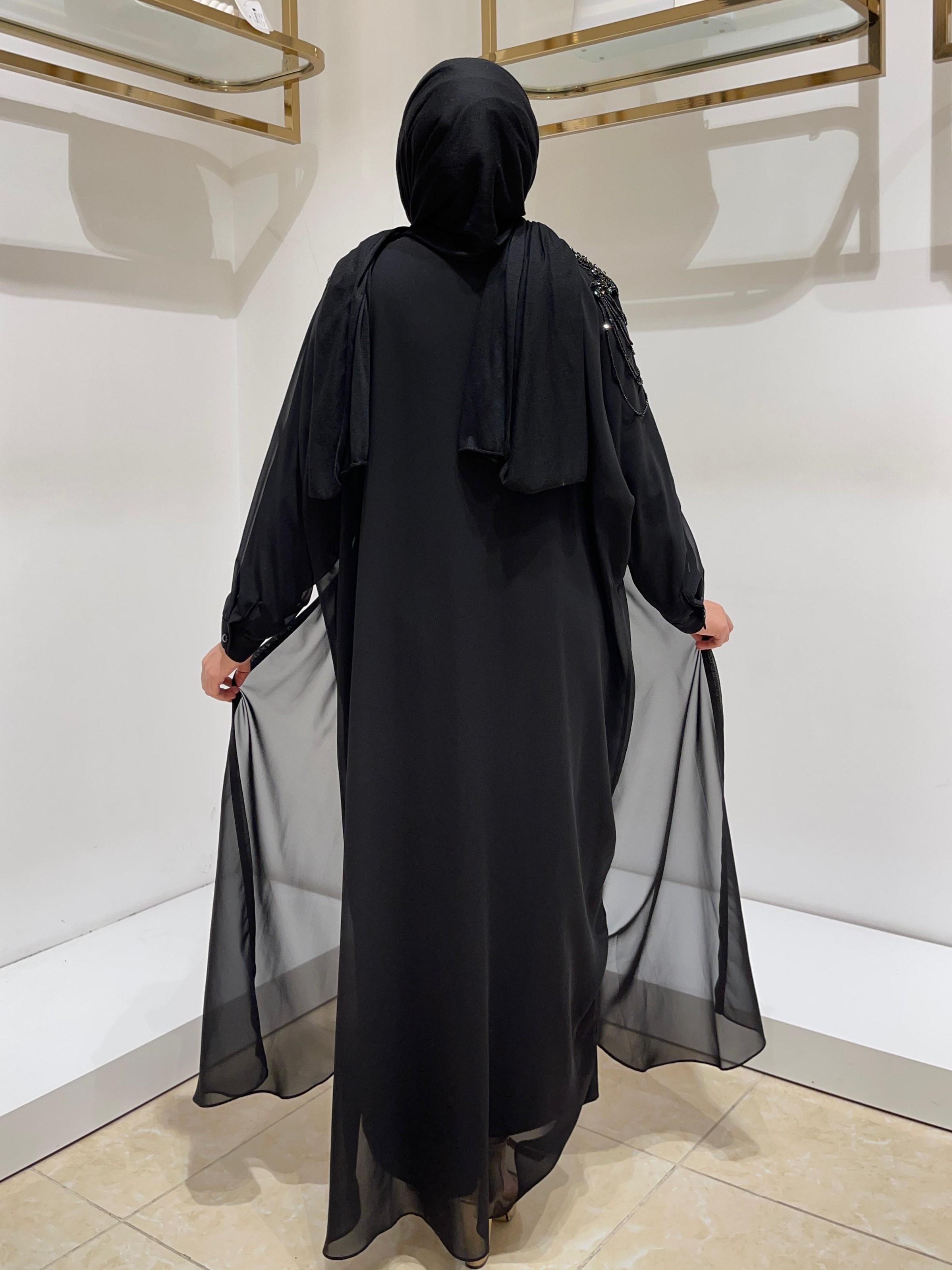 AHSEN BAYAN ELBİSE V8400 Siyah