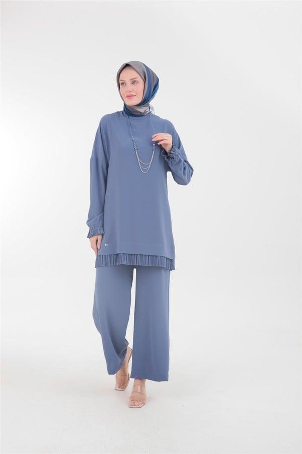 ARMİNE TREND 23YT612 TAKIM GRİ MAVİ