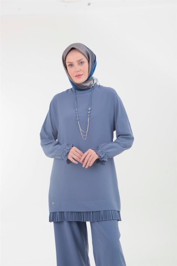 ARMİNE TREND 23YT612 TAKIM GRİ MAVİ