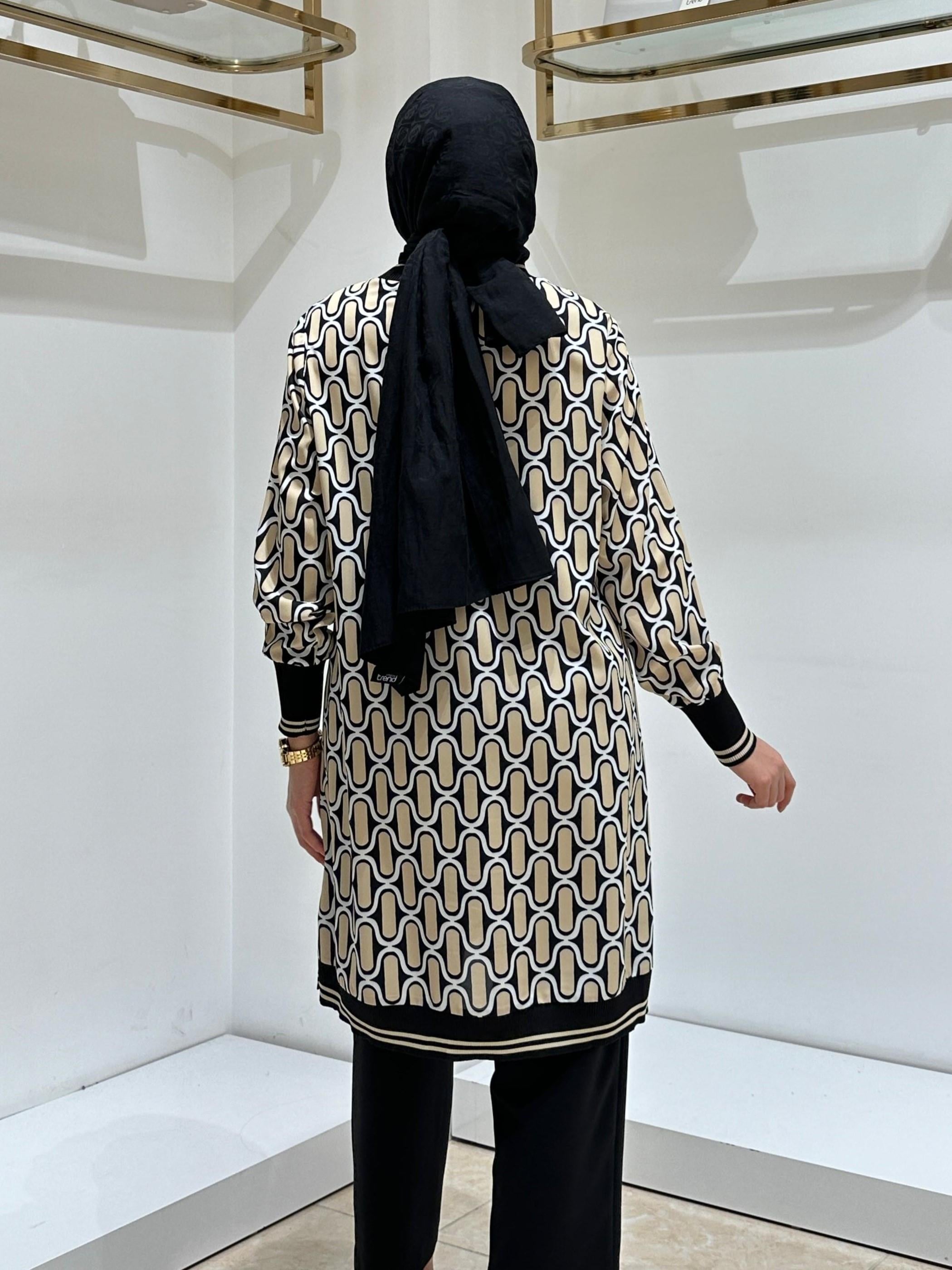 DEFRİNA DESENLİ TUNİK 31152 Bej