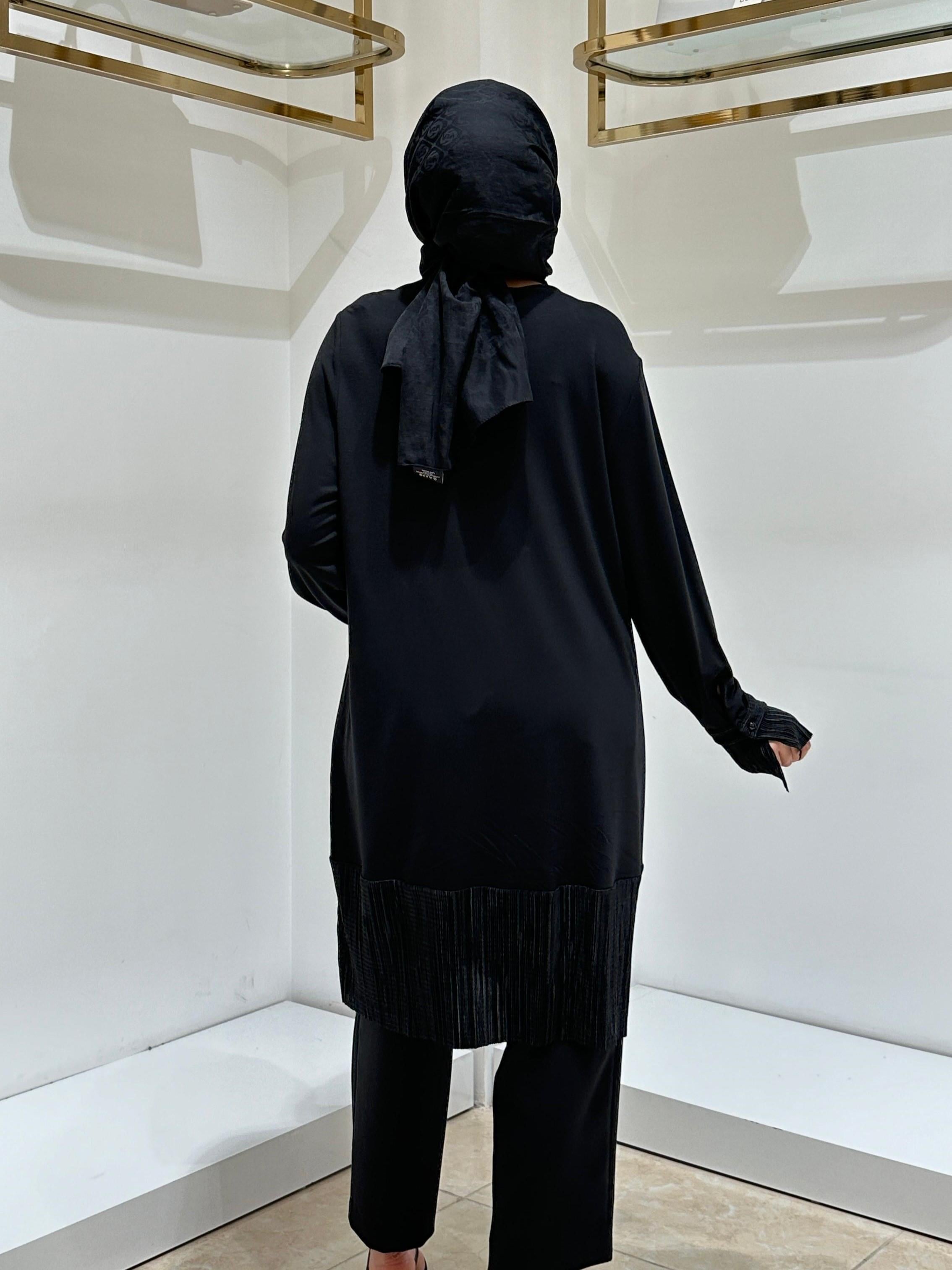 DEFRİNA PİLİSELİ DETAYLI TUNİK 31169 Siyah