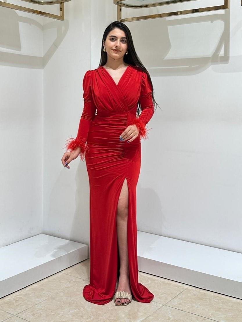 ECRİN BAYAN ABİYE 5038 Kırmızı