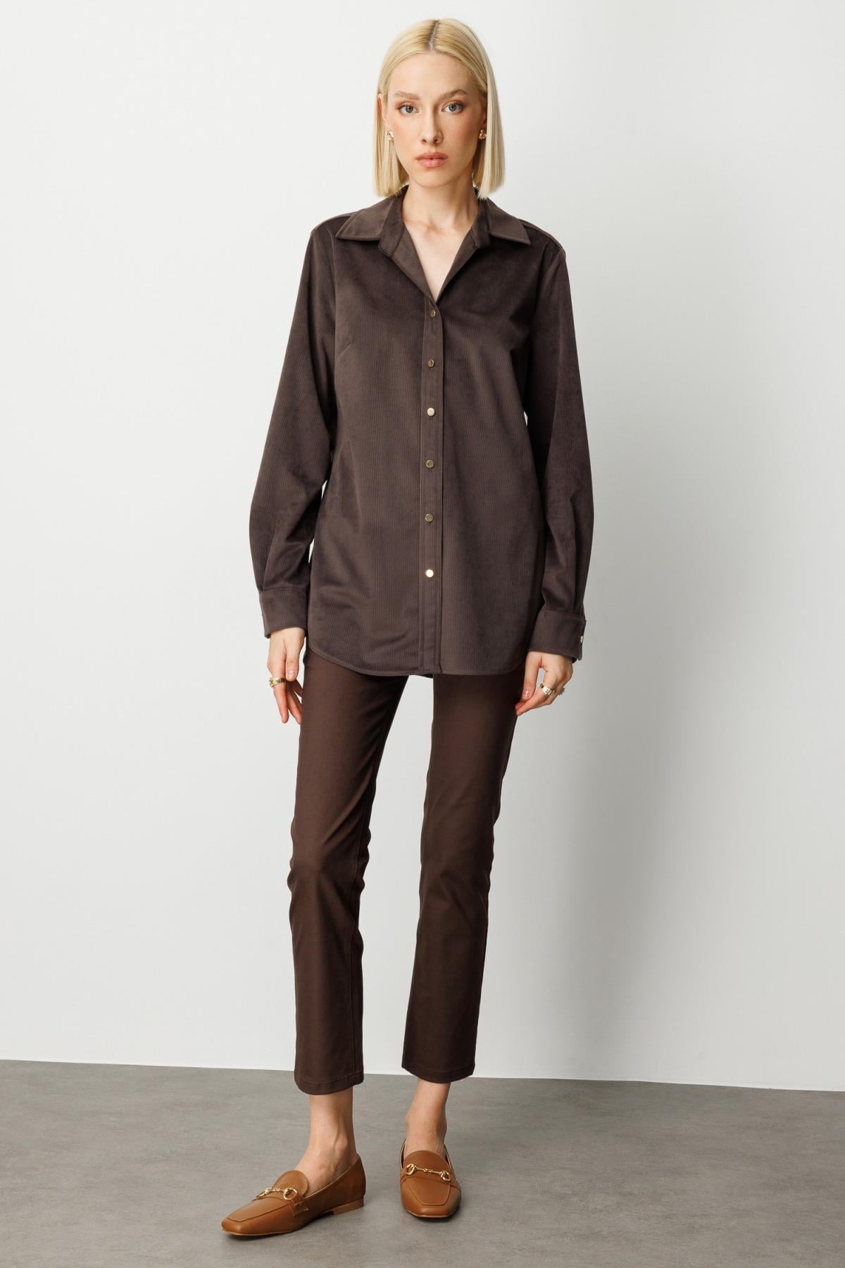 EKOL GÖMLEK 26K.EKL.BLZ.03045.1 Kahve