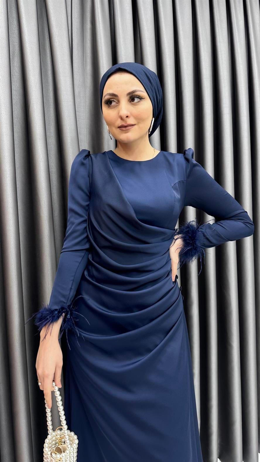 HENNİN TESETTÜR ABİYE 4572 Lacivert