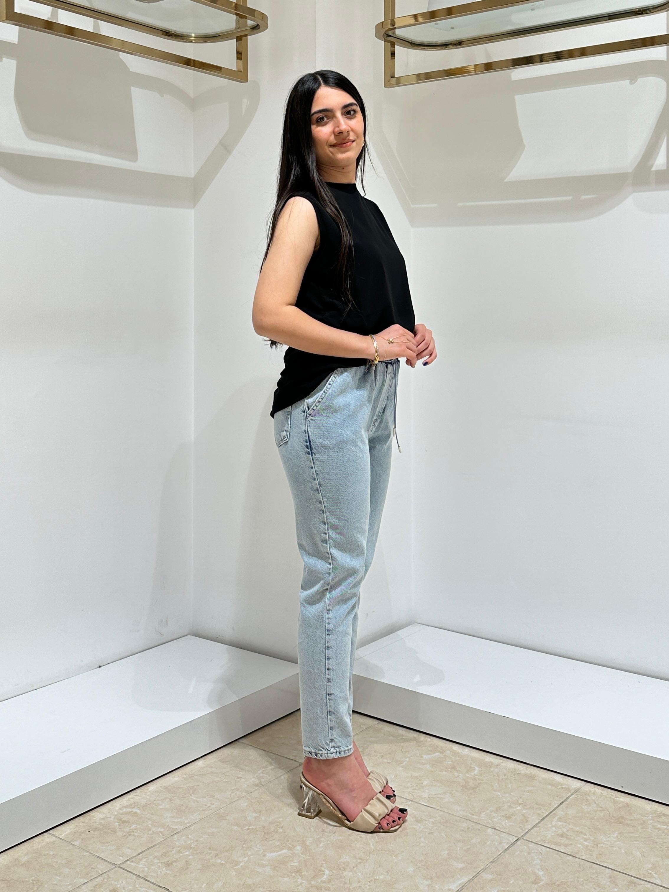 İKOLL BELİ LASTİKLİ JEAN 0029989 Mavi