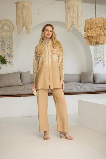 MARWA GOLD DANTELLİ TAKIM MA24.22 Latte