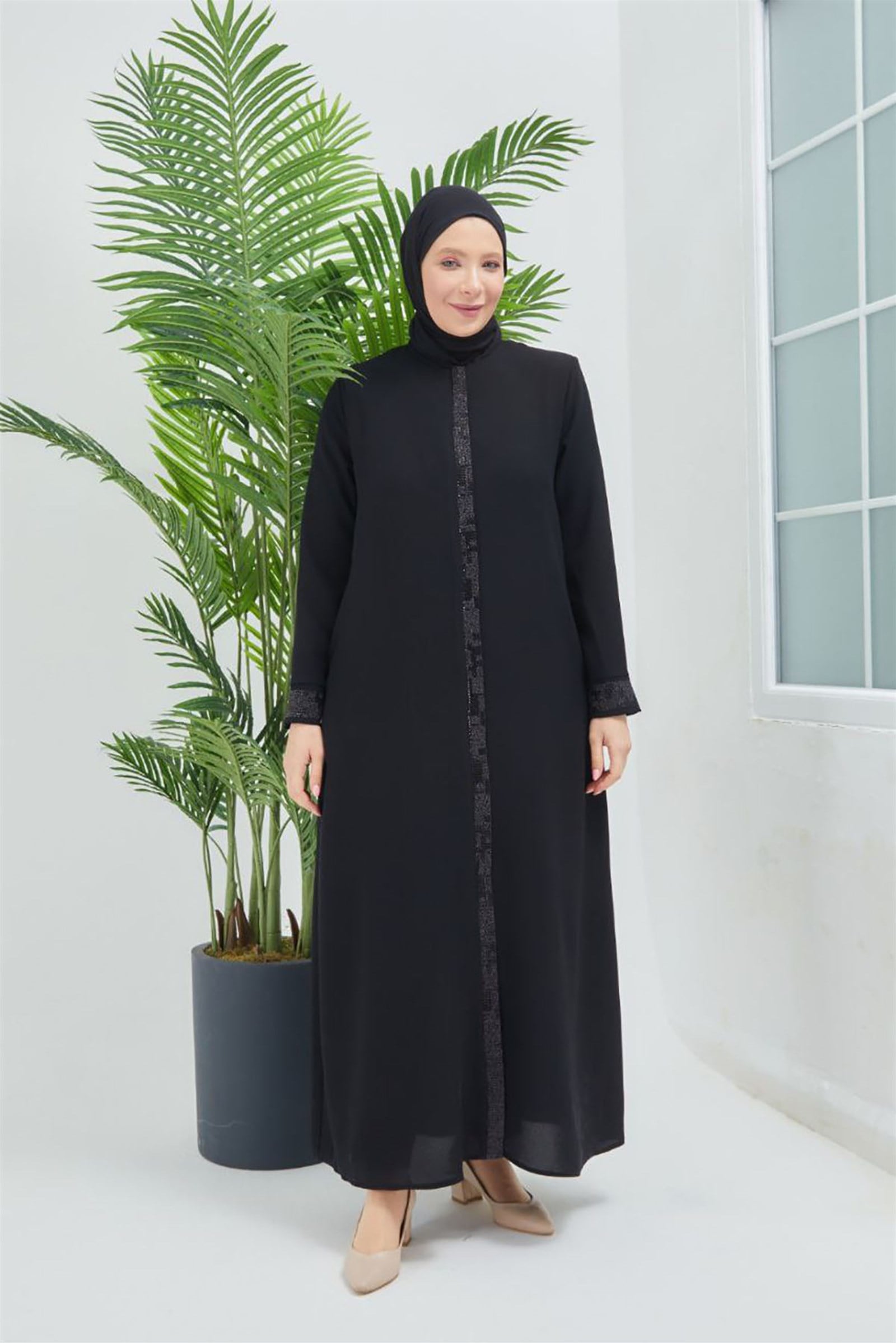 Moda Hayme Bayan Ferace 2201 Siyah
