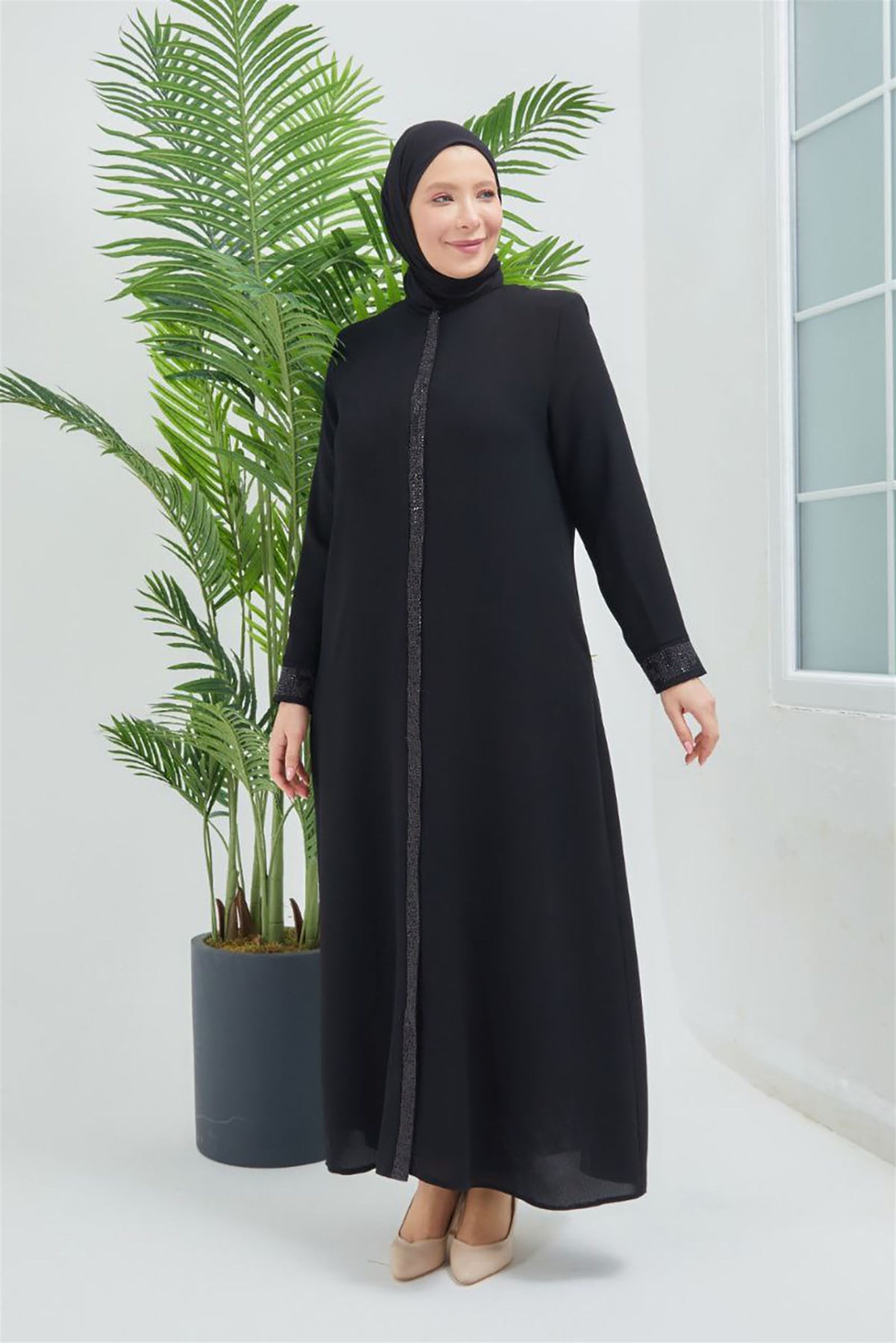 Moda Hayme Bayan Ferace 2201 Siyah