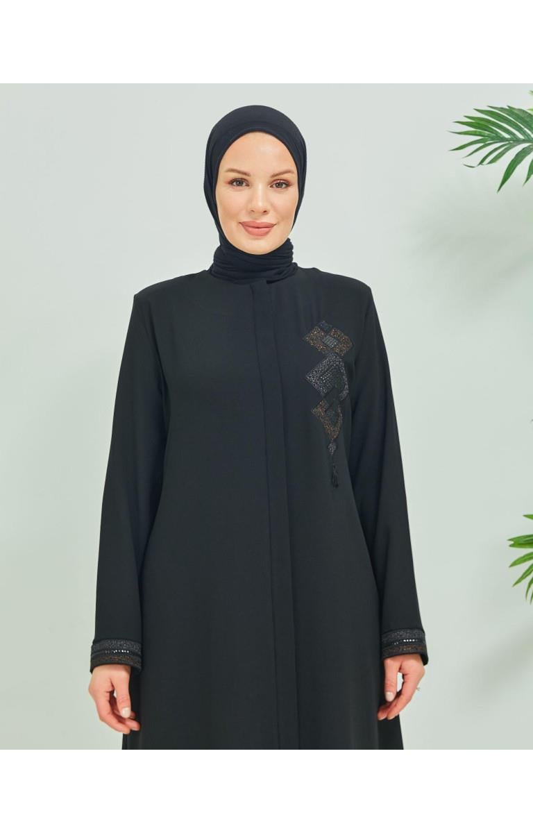 MODA HAYME NAKIŞLI FERACE 2178 Siyah